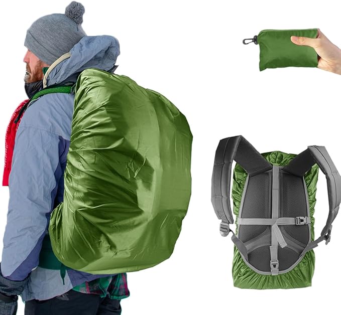 Frelaxy Waterproof Backpack Rain Cover, 10000mm Waterproof Level, Upgraded Ultra-Strong Multilayer Structure, Antislip Cross Buckle Strap, Ultralight Compact Portable, for Hiking, Camping, Traveling