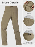 FREE SOLDIER Men's Outdoor Cargo Hiking Pants with Belt Lightweight Waterproof Quick Dry Tactical Pants Nylon Spandex