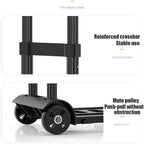 Portable Lightweight Hand Truck for Luggage Adjustable Utility Cart 4Wheel Stair Climber Foldable Shopping Trolley for Outdoor Use Express Cart for Suitcases and Storage