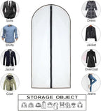 Dress Bags for Hanging Clothes12 PCS Transparent Waterproof Dustproof Bags for Wardrobe Storage Coat Covers for Closet Full Zipper Garment Bags for Long Dress Costumes Gowns Coats 24''x60''