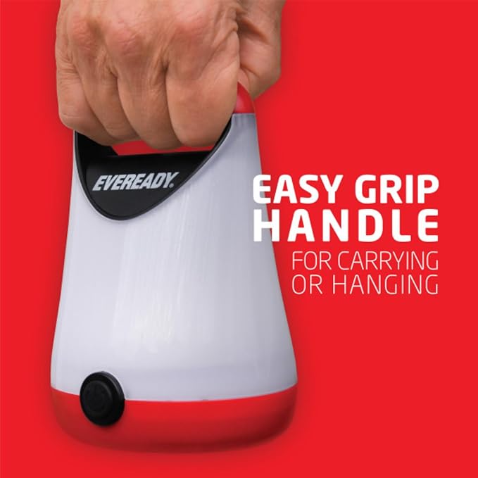 Eveready LED Camping Lantern, Bright Battery Powered Lantern, Water Resistant Hurricane Supplies, 100 Hour Run-time, Pack of 2