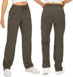 Womens Hiking Pants Quick Dry UPF 50 Lightweight Travel Golf Cargo Safari Pants Zipper Pockets