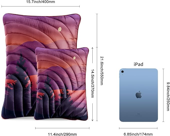 Camping Pillow,Supportive Compressible Travel Pillow Middle Size Lightweight Camp Pillow with Storage Bag for Camping,Hiking,Backpacking,Airplane