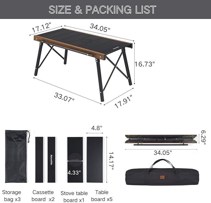 Naturehike Camping Foldable Table, Multifunctional Combination Outdoor Table, Portable Table with Easy Carrying Bag for Beach,Backyard, BBQ, Party, Picnic
