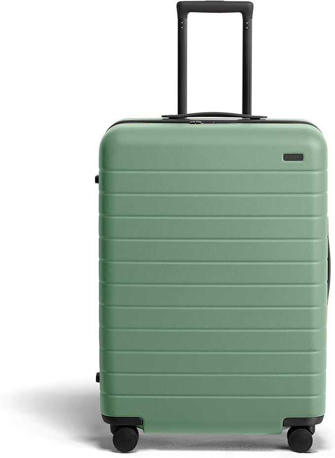 Away Medium Checked Luggage, Lightweight Hard Shell Suitcase with Spinner Wheels, Durable Rolling Luggage, TSA Lock, 26 Inch, Sea Green