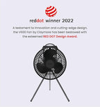 Claymore V600+ Rechargeable Camping Fan(Black) – 7,800 mAh Battery Operated Portable Fan for Indoor & Outdoor Use, 4-Speed Quiet Air Circulator, USB‑C Charging, Timer, Carry Pouch Included