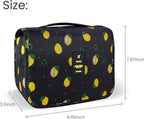 Lcsmaokin Large Capacity Toiletry Bag Travel Bag with Hanging Hook for Men and Women Waterproof Travel Cosmetic Bag Bathroom Storage Bag for Brushes Set,Full-Sized Shampoo,Accessories-Grey Lemon