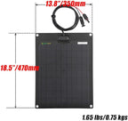 Lensunsolar 20W 12V ETFE Black Flexible Solar Panel, 18.5x12in, Ultrathin Ultra Lightweight, PERC Mono High Efficiency Solar Cells, for Campers, RVs, Boats,Camping, Tent