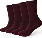 EnerWear 4 Pack Women's Merino Wool Outdoor Hiking Trail Crew Sock