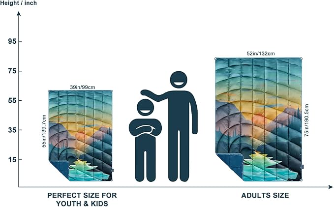 Camping Blanket,Lightweight Puffy Printed Camping Blanket Packable Outdoor Blanket for Camping,Traveling, Stadium, Hiking, Picnics