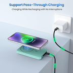 Magnetic Portable Charger 10800mah for Magsafe Battery Pack, Wireless Power Bank with PD Fast Charging,Travel Essential Phone Battery Charger for iPhone 17/16/15/14/13/12 Series-Green