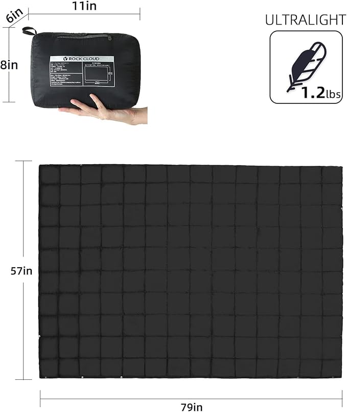 ROCK CLOUD Packable Camping Blanket Ultralight Outdoor Blankets Stadium for Hiking Camp Travel Outside Sports L