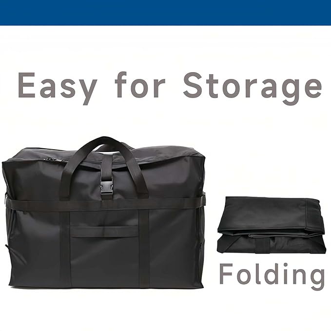 Large Duffel Bag, Waterproof Carry on Weekend Overnight Storage Bag over Luggage for Airline, Travel, Camping, Moving
