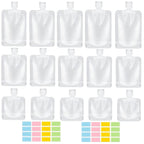 17 Pack Travel Pouches for Toiletries,TSA Approved,Travel Size Portable Containers,Stand Up Pouch,Refillable Travel Accessories for Shampoo Conditioner Lotion Soap Liquids (B-17pcs)