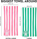 Dock & Bay Quick Drying Towel - for Sports & Gym - Compact, Lightweight - 100% Recycled - Includes Bag - Cabana - Set of 6, Large (160x90cm, 63x35)