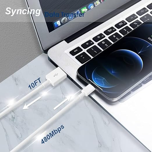 iPad Charger, 2Pack [Apple MFi Certified] 10FT Long USB A to Lightning Cord Cable with USB Wall Charger Travel Plug Foldable Portable Adapter Compatible with iPad, iPadAir, iPadMini, iPadPro, iPhone