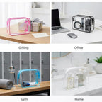 F-color TSA Approved Toiletry Bag 5 Pack Medium - Clear Makeup Bag Travel Quart Size for Women Men, Clear Cosmetic Bag Airport Airline Compliant Carry on Bag, 7.5×5.5×2.2", 5 Colors