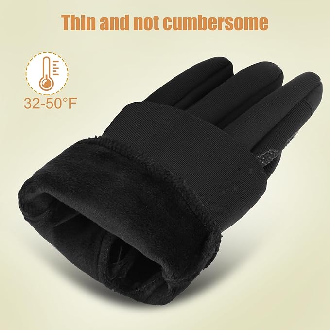 Lightweight Winter Running Gloves for Women and Men, Touch Screen Fingers for Cold Weather, Warm Liner Gloves for Ski, Snow, Hiking, Driving, Camping, Cycling Windproof