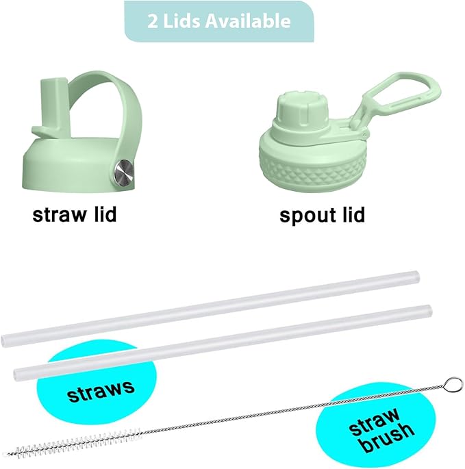 SENDESTAR SENDESTAR 40oz Stainless Steel Water Bottle(Cold for 48 Hrs, Hot for 24 Hrs),Double Wall Vacuum Insulated Bottle with Straw Lid, Spout Lid and Flex Cap, Fit in Any Car Cup Holder