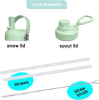 SENDESTAR SENDESTAR 40oz Stainless Steel Water Bottle(Cold for 48 Hrs, Hot for 24 Hrs),Double Wall Vacuum Insulated Bottle with Straw Lid, Spout Lid and Flex Cap, Fit in Any Car Cup Holder