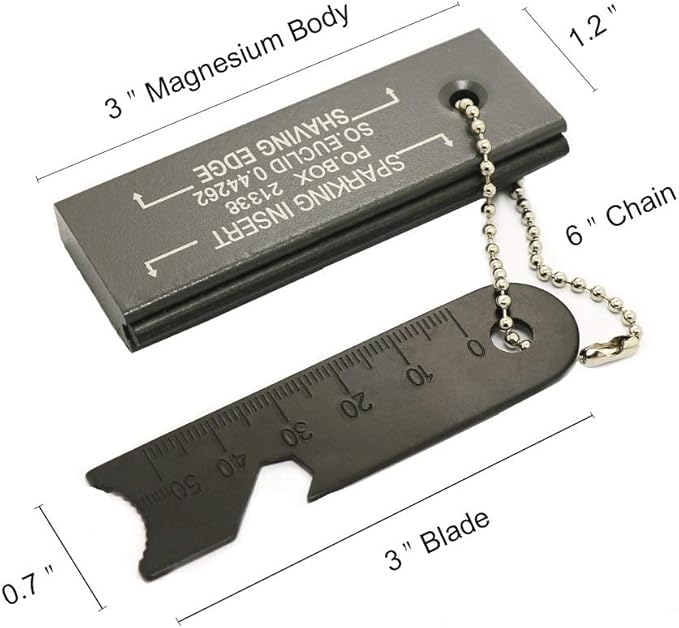 Magnesium Flint Fire Starter, Survival Fire Blocks with Striker for Camping/Hiking/Emergency (4 Pack)