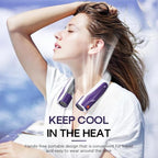 Neck Fan Rechargeable for Women: 6000mAh Battery Air Volume, 5S Fast Cooling Portable Personal Fan, 6 Speeds, No Hair Twisting - USB Quick Charge, Gift for Fashion Women, Bestie (Purple)