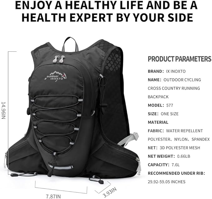 Running Hydration Vest for Men Women Water Backpack for Running 3L Running Hydration Pack for Trail Running Marathon Race Hiking