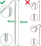 9 Inch Tent Stake Yard Inflatable Stakes Metal Tent Pegs Heavy Duty Ground Stake Fence Hooks Camping Spikes for Canopies, Tarp and Outdoor Christmas Decorations (30)