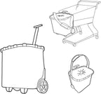 reisenthel carrycruiser Rhombus Black – Portable Shopping Trolley with Sturdy Aluminum Frame, Shoulder Strap and Removable mesh Inner Bag - Made of Water-Repellent Material.