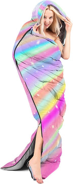 Sleeping Bags for Adults Kids,Backpacking Camping Sleeping Bag for Girls Boys Lightweight Waterproof Cold/Warm Weather Sleeping Bag for All Season