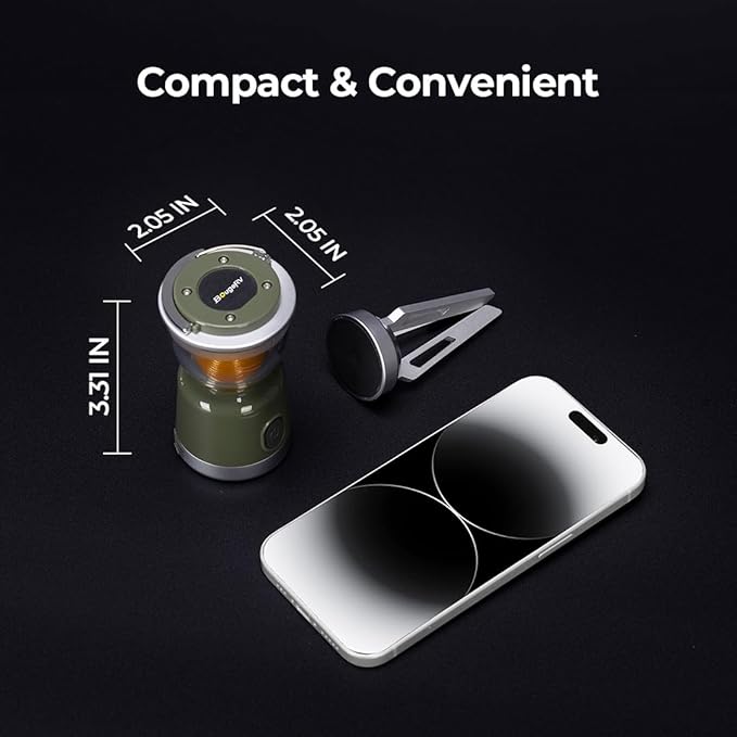 BougeRV AL07 Camping Light, Ambient Light, Rechargeable Camping Lantern, Electric Lamp, IPX5 Waterproof, Portable Light for Camping, Tent, Hiking, Power Outage, Adventure, Emergency Use Outdoor