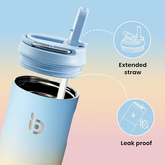 BOTTLE BOTTLE Insulated Water Bottle 24oz with Straw Lid and Handle for Sports Travel Gym Stainless Steel Water Bottles Double-Wall Vacuum Metal Leak Proof BPA-Free