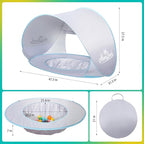 Monobeach Baby Beach Tent Pop Up Portable Shade Pool UPF50+ UV Protection Sun Shelter for Infant with Easy Set Up Canopy (Silver Beach Tent)