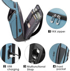 BANGE Business Smart Backpack Waterproof fit 15.6 Inch Laptop Backpack with USB Charging Port,Travel Durable Backpack