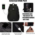 SHRRADOO Anti Theft Laptop Backpack Travel Backpacks with usb Charging Port for Women Men High School College Backpack Computer Bag Fits 17 Inch Laptop,Grey