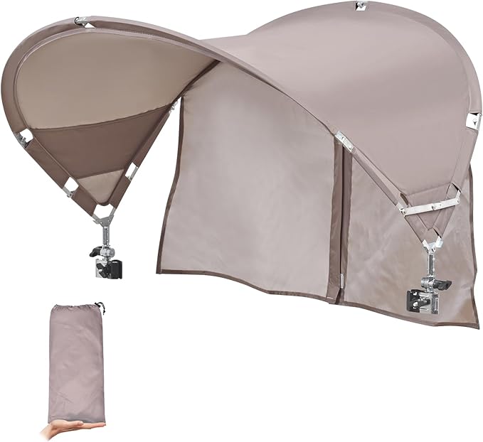 XL Universal Chair Canopy Umbrella, UPF 50+ Foldable Sun Shade Attachment with Adjustable Clamp, Fits Most Brands’ Beach, Camping, Lawn, Tanning, Zero Gravity, Lounge & Fishing Chairs