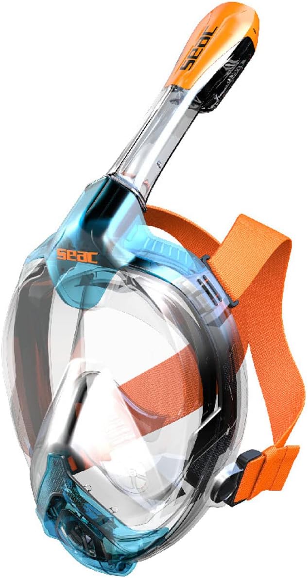 SEAC Libera, Full Face Snorkeling Mask, Hypoallergenic Silicone, Quick Release, EN136:2000 Certified, 4 Sizes