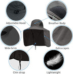 Sun Blocker Hats Outdoor Sun Protection Fishing Cap with Neck Flap Large Brim Outdoor Hat