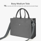 TOPDesign Heavy-Duty Canvas Tote Bag for Women, Adjustable Crossbody/Shoulder Handbag with 9 Pockets, Everything Tote