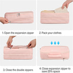 Compression Packing Cubes (Pack of 7), Expandable Luggage Organizer Bags, Hanke Packing Cubes for Travel, Double Zipper Durable Travel Packing Organizers for Suitcase Backpack and Carry-On