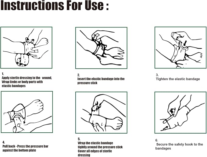 Israeli Style Emergency Bandage Version A - 6 Inch, Sterile Vacuum Sealed - Combat Tactical First Aid Kit IFAK Supplies - Compression Trauma Wound Dressing, 2 Count