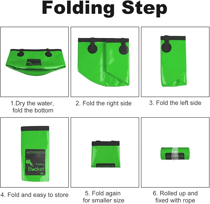 AUTODECO 20L Collapsible Bucket 5 Gallon Water Container Folding Water Bucket with Handle Portable Wash Basin