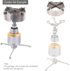 BRS 3000T Stove Windscreen Titanium Camp Stove Windshield with Storage Box for Outdoor Camping Ultralight (Grey-with stand)