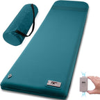 Self Inflating Sleeping Pad with Electric Pump, 3.14" Ultra-Thick Memory Foam Camping Mattress Pad with Pillow Fast Inflating in 30s,9.5 R-Value Insulated Camping Pad for Camping Car Travel, Blue
