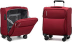 Hanke 16 Inch Underseat Carry On Luggage with Spinner Wheels Airline Approved, Small Rolling Suitcase Softside Underseater Lightweight TSA Travel Roller Suitcase Carry-On Bag(Burgundy)