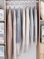 Garment Bags for Hanging Clothes (Set of 12) Travel Garment Bag with Zip Clothes Garmet Bag Shirt Suit Travel Bags for Men Closet Cover for Open Closet Storage (White 24'' x 48'')