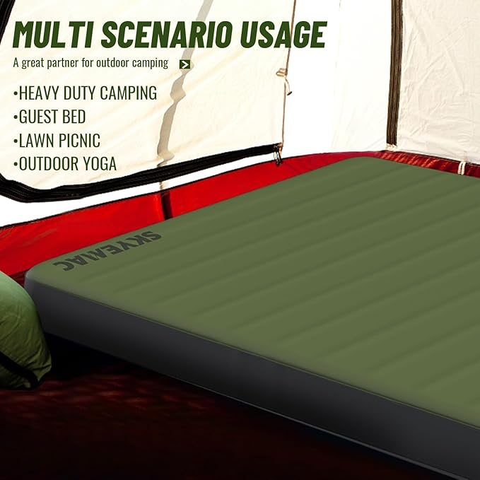 Self-Inflating Memory Foam Sleeping Pad - R-Value 13, Full Size (78"L x 55"W x 4"TH) - Thick Camping Mattress for Couples & Family, Comfortable & Durable, Perfect for Camping and Outdoor Adventures