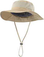 Home Prefer Outdoor UPF50+ Mesh Sun Hat Wide Brim Fishing Hat with Neck Flap Sun Hat for Men Women