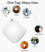 Air Tracker Tag, IP67 Waterproof Bluetooth Tracker, Keychain Finder, Item Locator Compatible with iOS and Android for Backpacks, Suitcases and Wallets, Cars, Keys and Cameras(White-4)