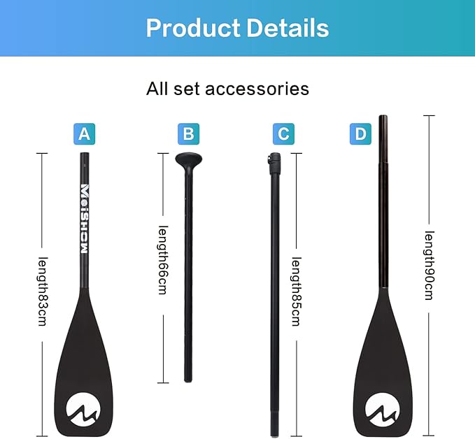SUP Paddle Board Paddle - Adjustable Paddleboard Paddle Oar 4-Piece Floating Aluminum SUP Kayak Paddle
